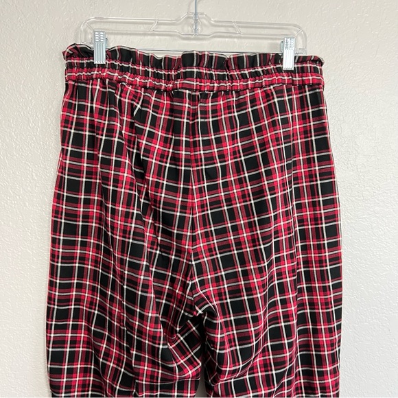 Almost Famous High Waisted Red Black Plaid Paperbag Pants 90’s Style Womens XL - Picture 4 of 9